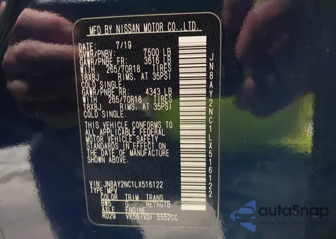 2020 Nissan Armada Sv 4Wd from USA, damaged, VIN JN8AY2NC1LX516122